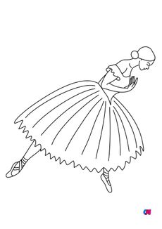 Coloriages de danseuses - Une danseuse de ballet