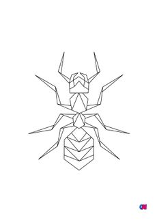 Coloriage Animaux géométriques - Une fourmi
