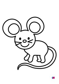 Mes premiers coloriages - Une jolie petite souris