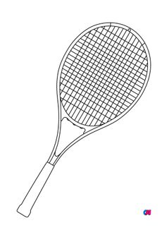 Coloriage tennis - Une raquette de tennis
