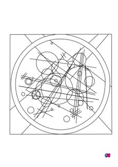 Coloriages de bâtiment et d'oeuvres d'art - Vassily Kandinsky - Cercles dans un cercle