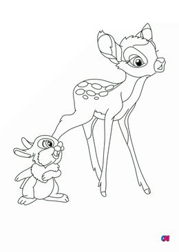 Coloriage Bambi - Panpan et Bambi