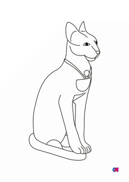 Coloriage Egypte ancienne - Le chat sacré