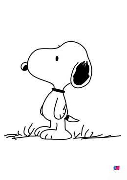 Coloriage Snoopy - Snoopy attentif