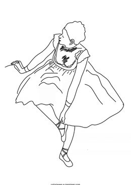 Coloriages de danseuses - danseuse classique Edgar Degas