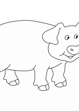 Coloriages d'animaux - Un cochon