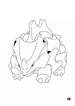 Coloriage Pokémon - 111 - Rhinocorne