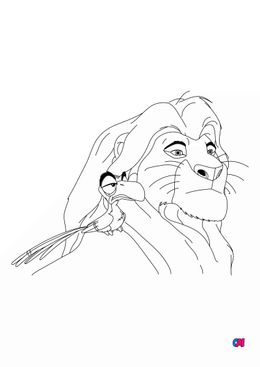 Coloriage Roi Lion - Simba et Zazu