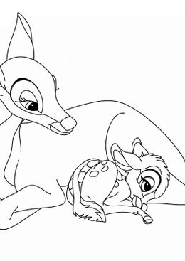 Coloriage Bambi - Bambi et sa maman