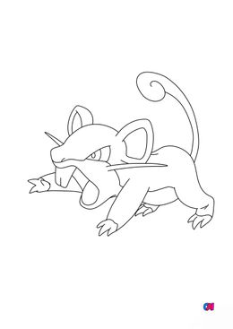 Coloriage Pokémon - 19 - Rattata