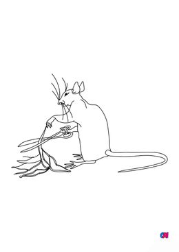 Coloriage des fables de La Fontaine - Le lion et le rat 2