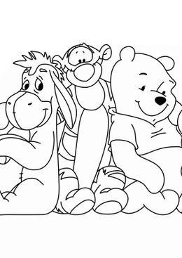 Coloriage Winnie l'ourson - Winnie et ses amis