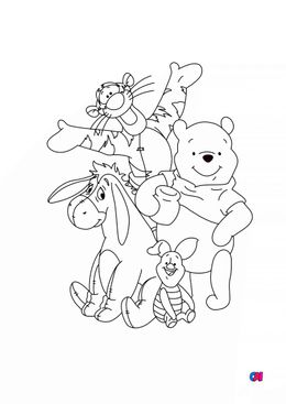 Coloriage Winnie l'ourson - Winnie l'ourson et ses amis