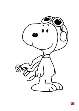 Coloriage Snoopy - Snoopy pilote