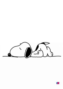 Coloriage Snoopy - Snoopy endormi