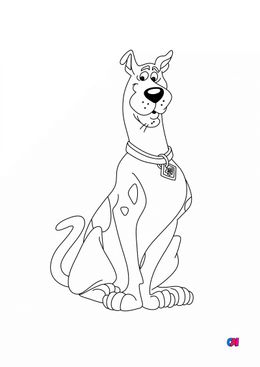 Coloriage Scooby-doo - Scooby-doo assis