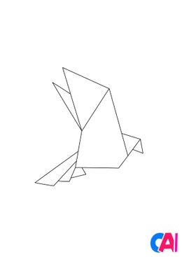 Coloriage Animaux géométriques - Un oiseau