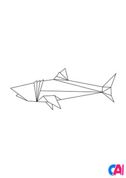 Coloriage Animaux géométriques - Un requin