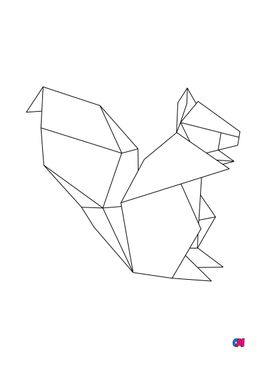 Coloriage Animaux géométriques - Écureuil
