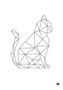 Coloriage Animaux géométriques - Chat