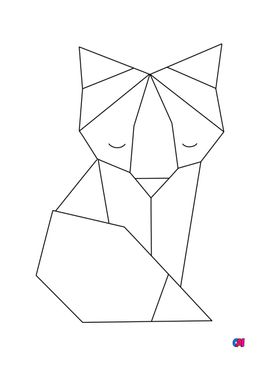 Coloriage Animaux géométriques - Renard