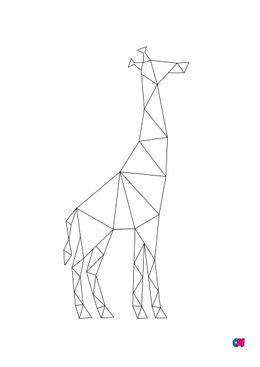 Coloriage Animaux géométriques - Girafe