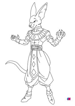 Coloriage dragon ball z - Beerus rassemble ses forces