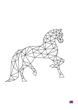 Coloriage de chevaux - Cheval aux formes géométriques