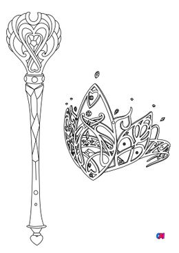 Coloriage Lolirock - Couronne et sceptre d'Ephedia