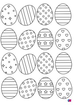 Coloriage Pâques - Des petits œufs de Pâques