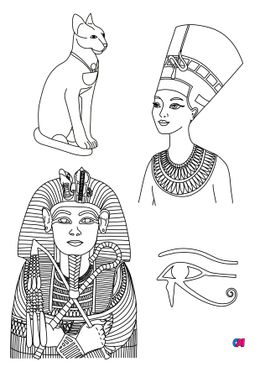 Coloriage Egypte ancienne - Dieu, déesse et mythes