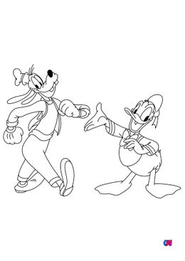 Coloriages à imprimer Disney - Dingo et Donald