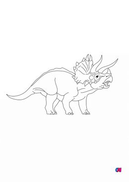Coloriage de dinosaures - Tricératops 2
