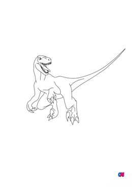 Coloriage de dinosaures - Vélociraptor