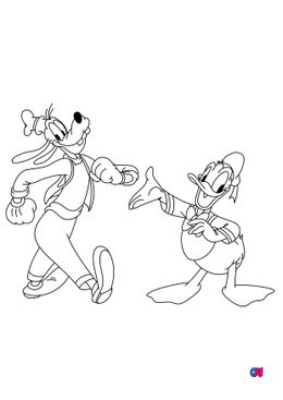 Coloriages à imprimer Disney - Donald et Dingo