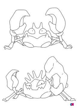 Coloriage Pokémon - Évolution de Krabby