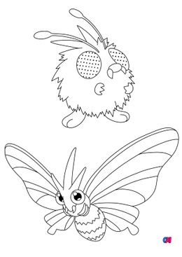 Coloriage Pokémon - Évolution de Mimitoss