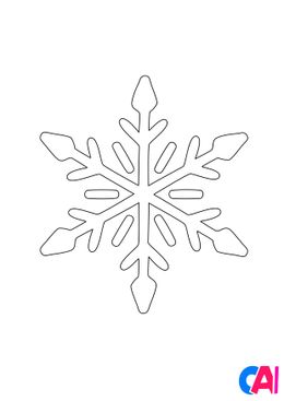 Coloriage de Noël - Flocon de neige étoilé