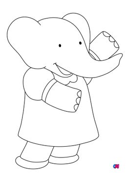 Coloriage Babar - Flore