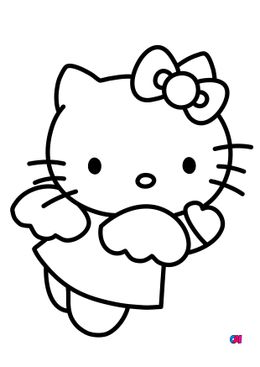 Coloriage Hello Kitty - Hello Kitty déploie ses ailes