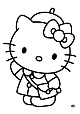 Coloriage Hello Kitty - Hello Kitty en uniforme