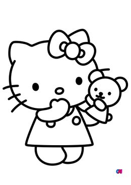 Coloriage Hello Kitty - Hello kitty et sa marionnette