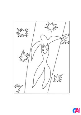 Coloriages de bâtiment et d'oeuvres d'art - Henri Matisse - La chute d'Icare
