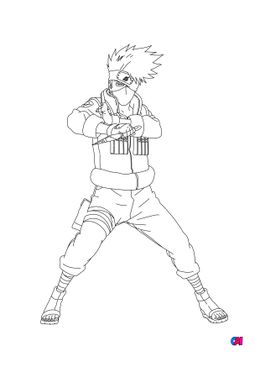 Coloriage Naruto - Kakashi concentre son énergie