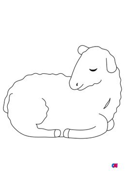 Coloriage Pâques - L'agneau de Pâques