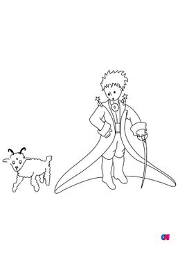 Coloriage Le petit Prince - Le Petit Prince et le mouton