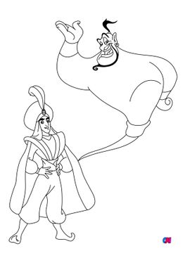 Coloriage Aladdin - Le Prince Ali et le Génie