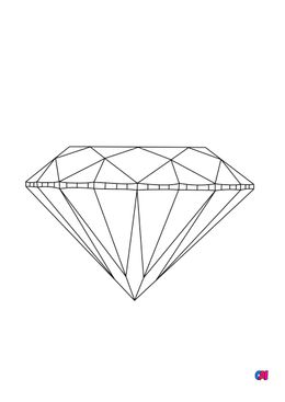 Coloriage de diamants - Diamant brillant vue de profil