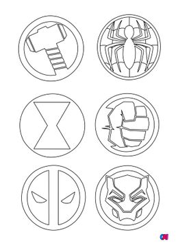 Coloriage Avengers - Logos Avengers 2