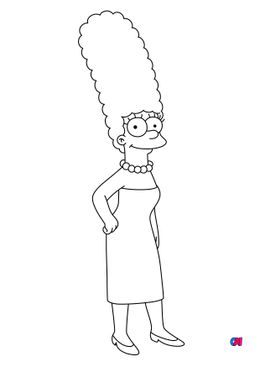 Coloriage Simpson - Marge Simpson souriante
